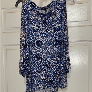 Bundle 2/$20 Cable & Guage Blue and White Blouse XL